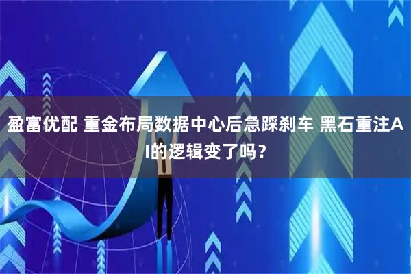 盈富优配 重金布局数据中心后急踩刹车 黑石重注AI的逻辑变了吗？
